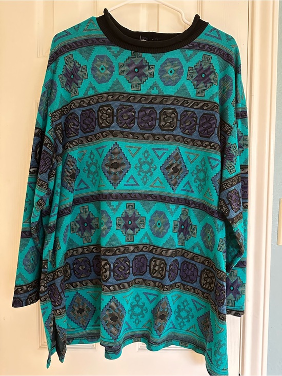 Lady Carol Sweaters - Vtg Lady Carol Aztec Western Knit Sweater Art To Wear Usa 80s 90s Size 3X